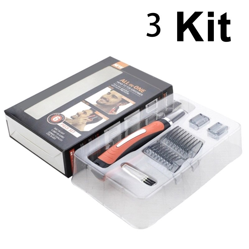 All in one Multi-function Electric Shaver Portable Shaving Razor Men Beard Trimmer Machine Razor Hair Trimmer T-blade Clippers: 3 kit Hair Trimmer