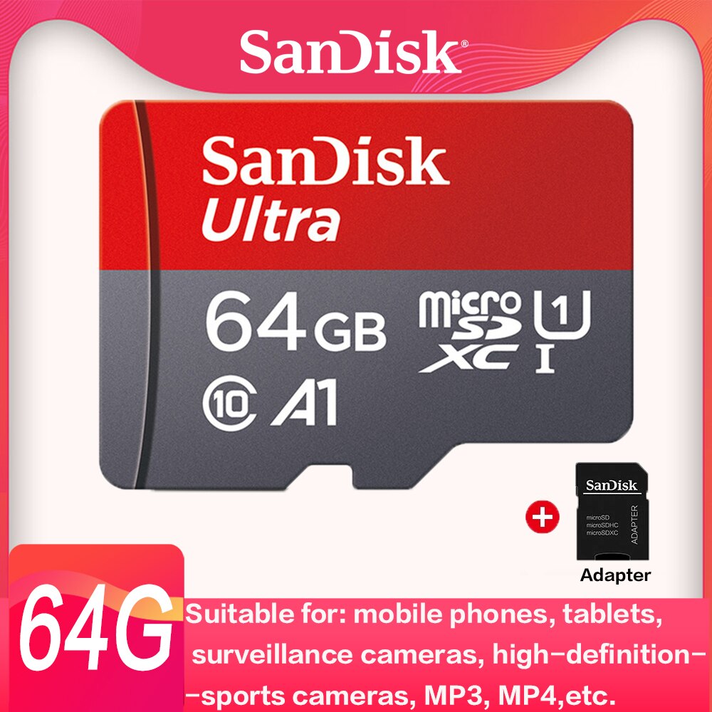 SanDisk Ultra microSDXC UHS-I Memory Card C10 U1 Full HD A1