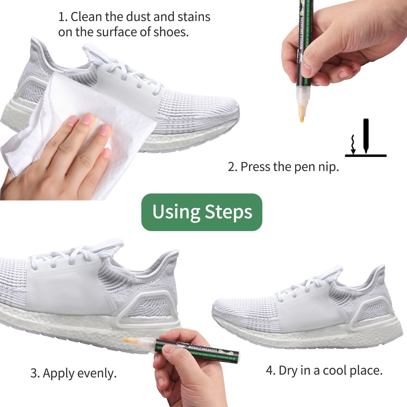 Stylo Anti-oxydation pour baskets, marqueur pour semelle intercalaire, empêche les chaussures de Sport de devenir jaunes, peinture sur semelle en caoutchouc cristal, Surface en cuir