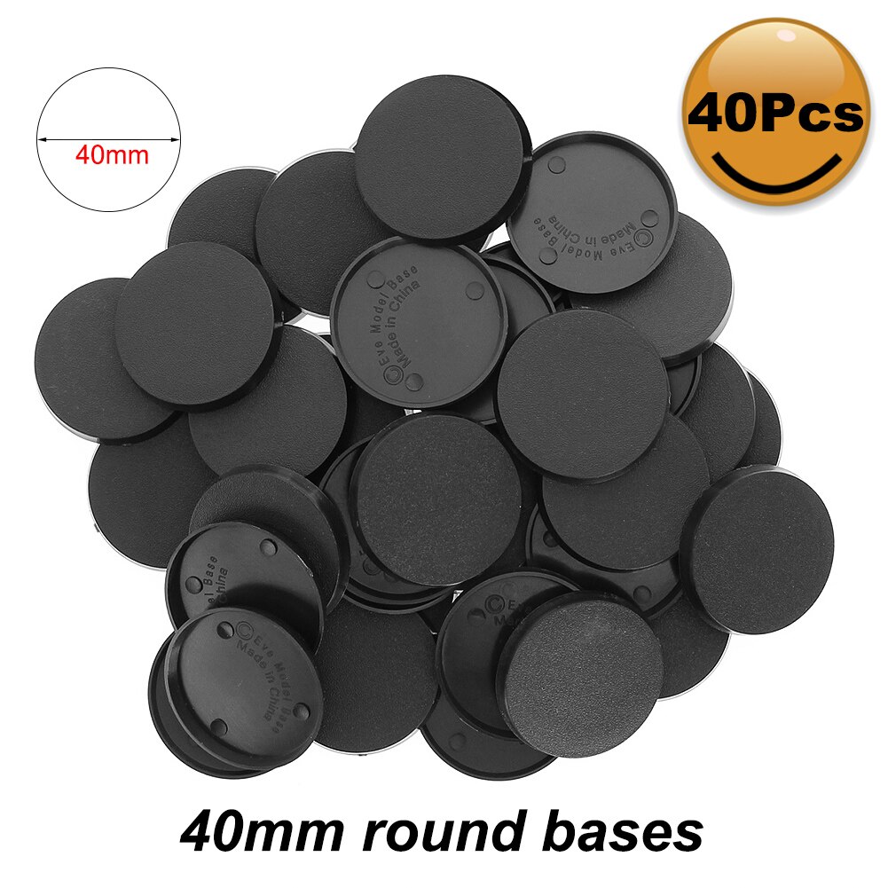 MB540 40pcs/60pcs/100pcs 40mm Plastic Bases Table Games Model Bases 40mm Round Bases for Mini Layout: 40pcs