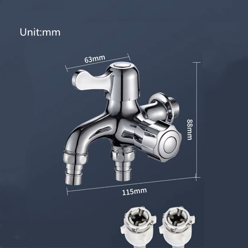 Washing Machine Faucet Chrome Brass Bathroom Accessories Wall Mounted Dual Control Bath Toilet Kits Garden Faucet Mop Pool Taps
