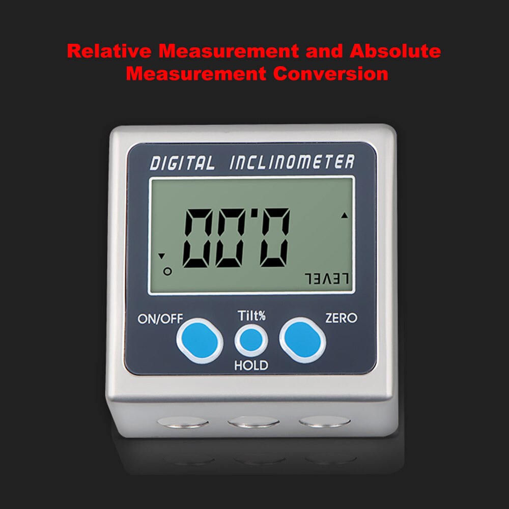 Inclinomètre numérique multifonctionnel coque en alliage de Zinc 360 degrés rapporteur électronique Mini jauge d'angle numérique avec aimant
