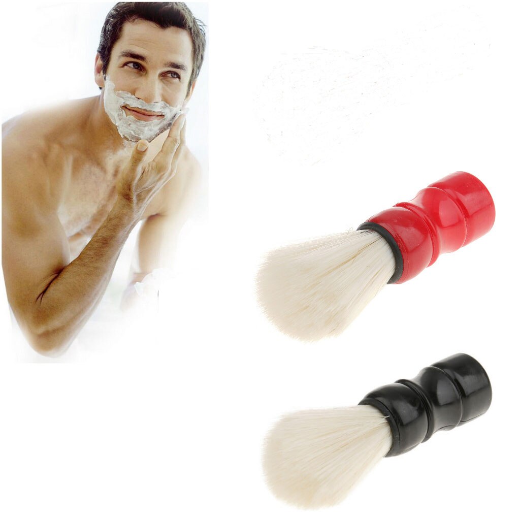 2 stuks heren salon kapper scheerkwast baard gezichtsborstel snor borstel rood / zwarte handgreep