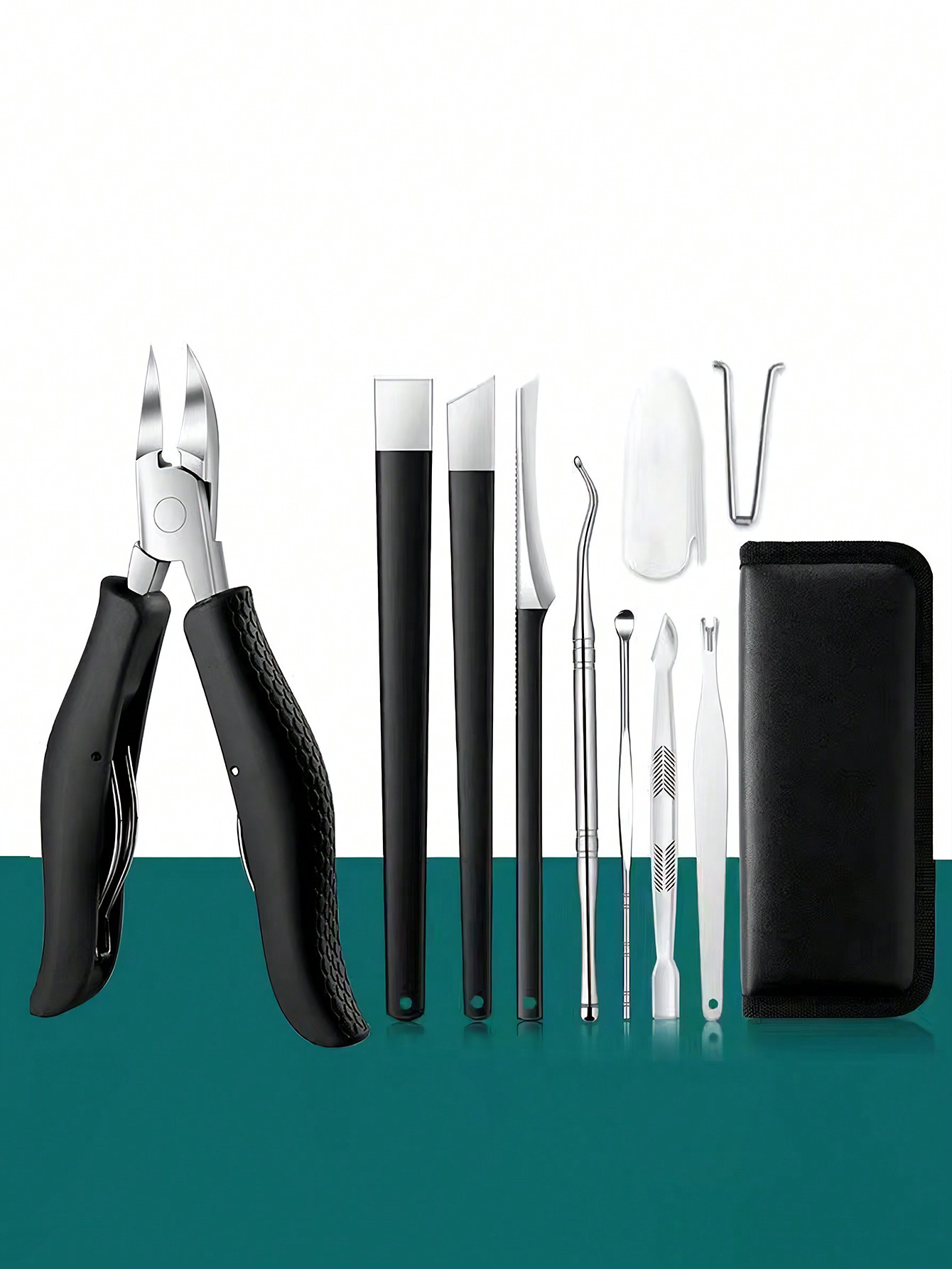Ensemble de couteaux de pédicure, dissolvant de couteau pour ongles incarnés, rasoir pour callosités, outils professionnels pour grattoir les pieds, couteau pour l'élimination des callosités: kaki foncé