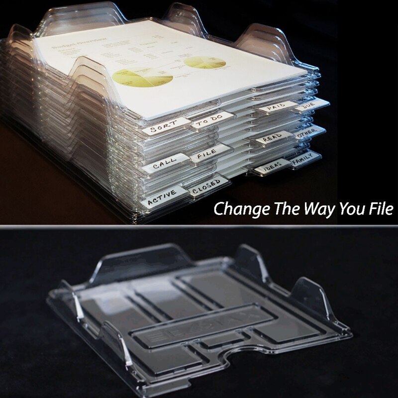 10pcs/set File Storage Rack Document Organizer A4 Desk Storage Box Stackable Magazine Paper Folder Paper Office Organizer Tray