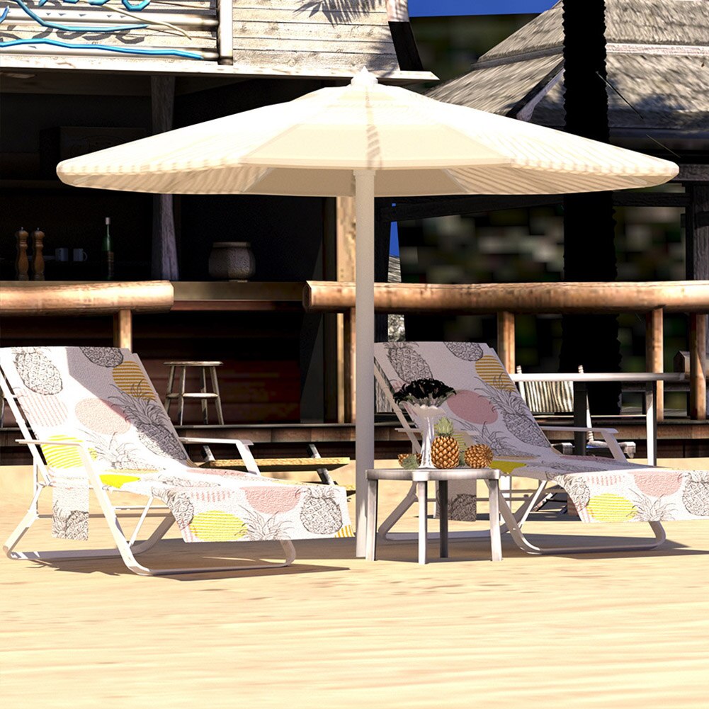 For Sun Lounger Foldable Hotel With Pockets Beach Chair Cover Patio Pool Vacation Soft No Sliding Sunbathing Washable Dustproof