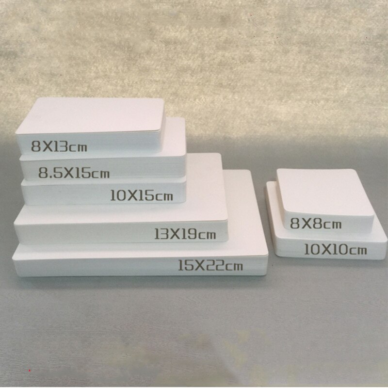 Postcards 100pcs 8x8/10x10/8x13/9x15/13x19/15x22cm Paper Card 350gsm Diy Message Board Round Corner Milk White