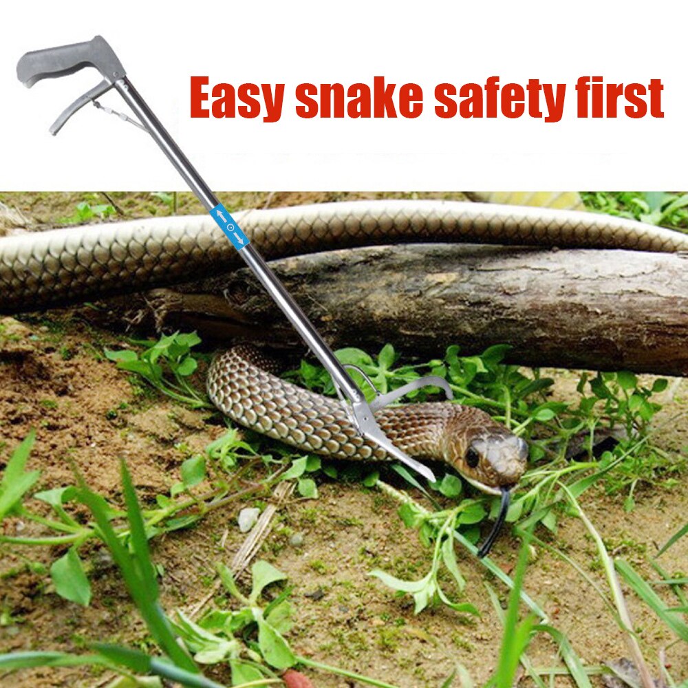 Pinces de serpent pliables 1m, bâton attrapeur de reptiles, pince de serpent pliable à mâchoire large en acier inoxydable, outils de contrôle