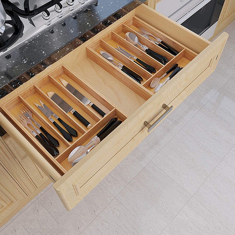 Bamboo Drawer Dividers Drawer Organizer Drawer Separator Spring Loaded Adjustable