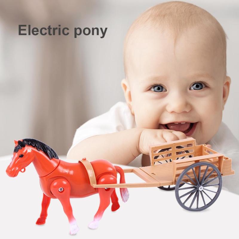 Electronic Toys Novelty Toys Electric Small Horse-drawn Cart Children Toy Suit Accessories Children's Pull Back Carriage