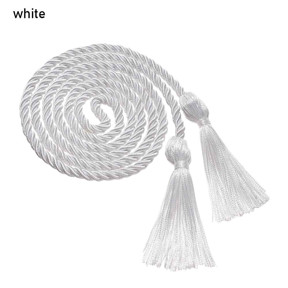 cordon de remise de diplôme pour honneur, cordon de gland en Polyester, cordon de cordon pour robe d'enterrement de vie de jeune fille, cordon de serrage pour étudiants: white