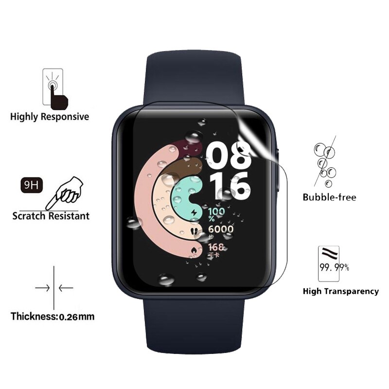 Screen Protective Soft Film For Xiaomi Mi Watch Lite Hydrogel Protection Film For Redmi Watch Full Cover Smartwatch Soft Glass