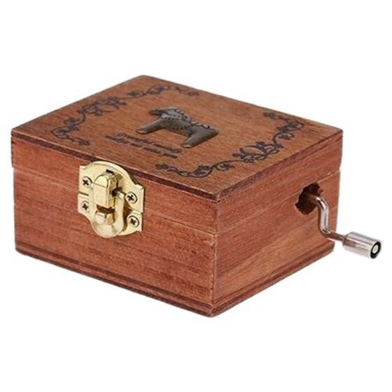 Exquisite Retro Wooden Musical Box Hand Crank Melody: horse