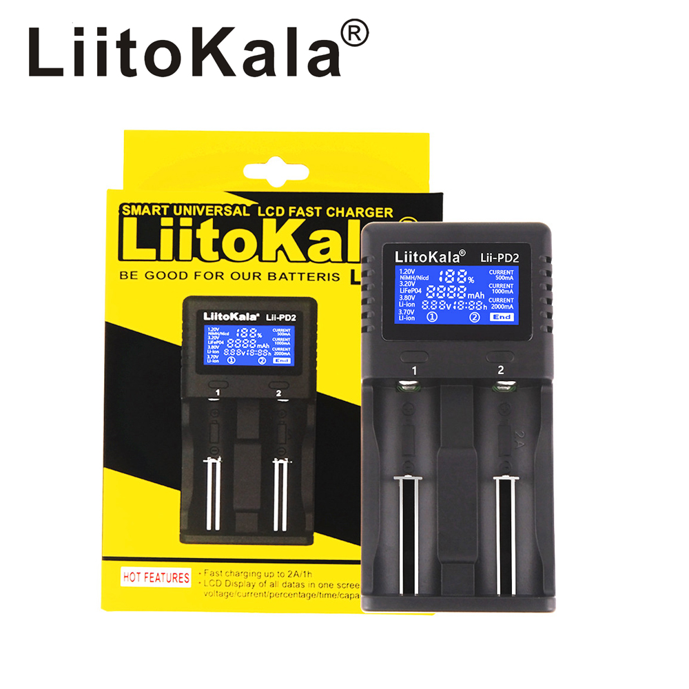 Liitokala Lii-M4 Lii-S4 Lii-202 Lii-402 Lii-S2 Lii-PD4 Lii-PD2 3.7V 18650 21700 18350 26650 14500 16340 Batterij Smart Charger