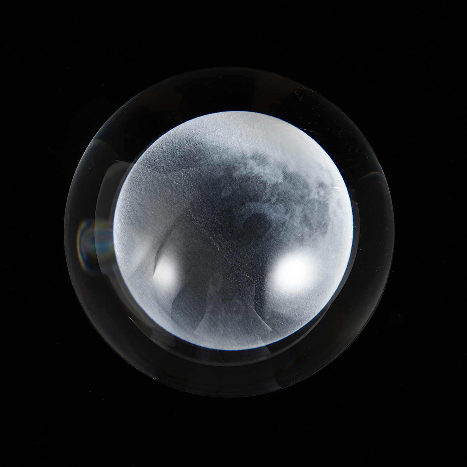 1Pc Carved Crystal Household Furnishing Office Desktop Decor Crystal: Moon pattern