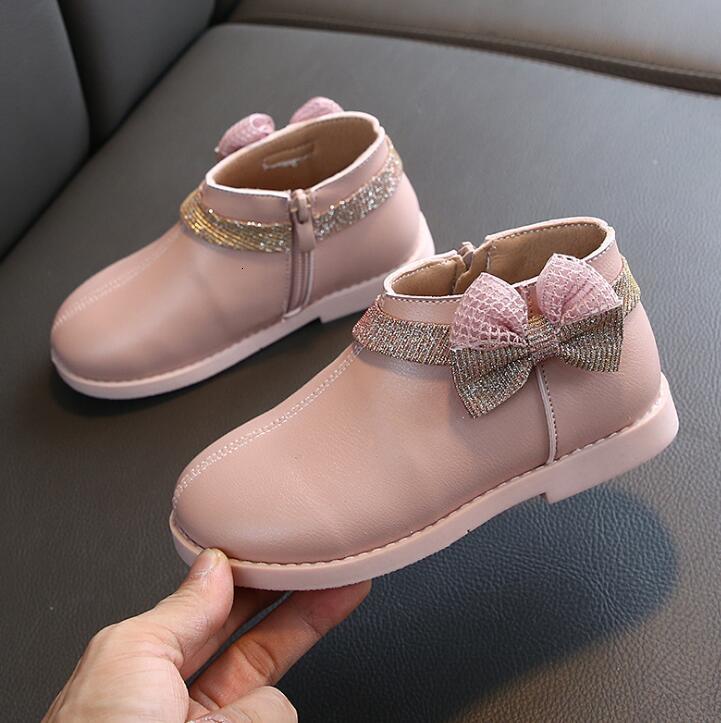 Peuter Meisjes Schoenen Pu Lederen Strik Prinses Schoenen Roze Baby Girl Party Schoenen Beige Baby Kinderen Schoenen 1-6Y: pink / 27
