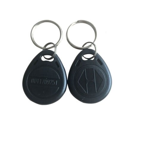 Keyfob smart ID Card Read only RFID Tag Proximity 125Khz Key fobs Ring Access Control Card Red Blue -10pcs: Black