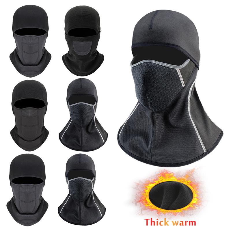 Winter Thermal Warm Bike Scarf Cycling Skiing Running Sport Training Full Face Mask Windproof Fleece Balaclava Caps Headwear