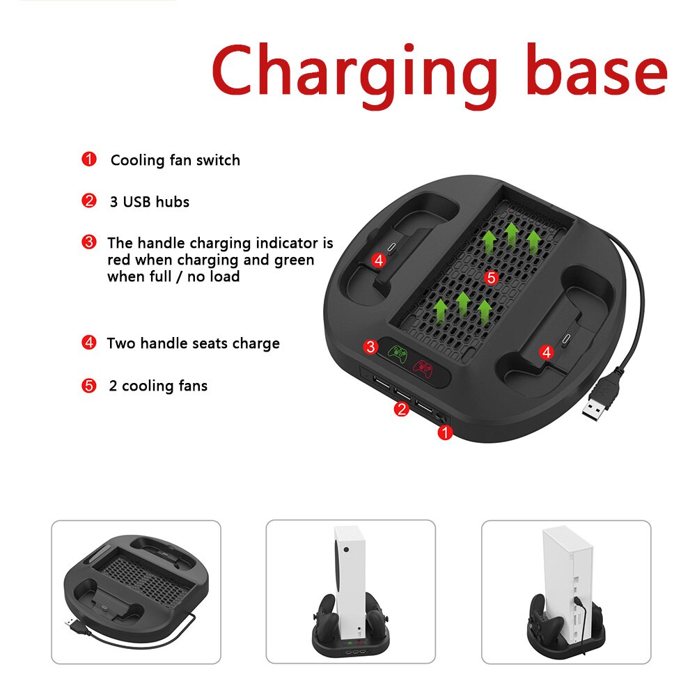 Accesorios para máquinas electrónicas, consola de juegos, soporte Vertical de refrigeración para Xbox Series S, cargador de controlador Dual