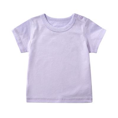 Short Sleeved Shirt 0-2y Boys And Girls Summer Casual T-shirt Toddler Girl Tops Kids Boy T-shirt Cotton Clothing Baby Boy Tops: Lavender / 6M