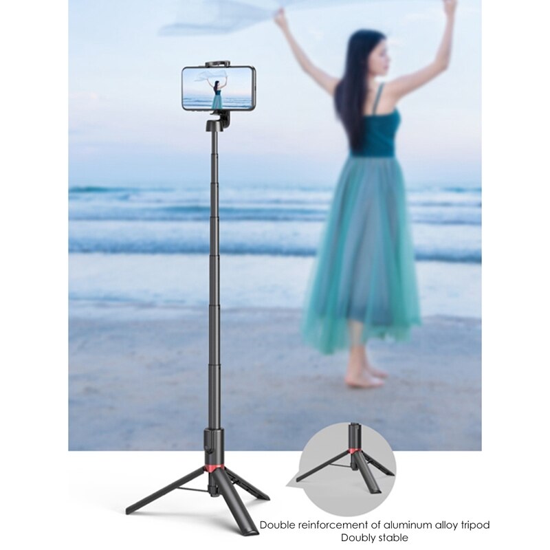 Selfie-stick, ausziehbarer und verstellbarer selfie-stick-stativ aus aluminiumlegierung für iphones und android-smartphones
