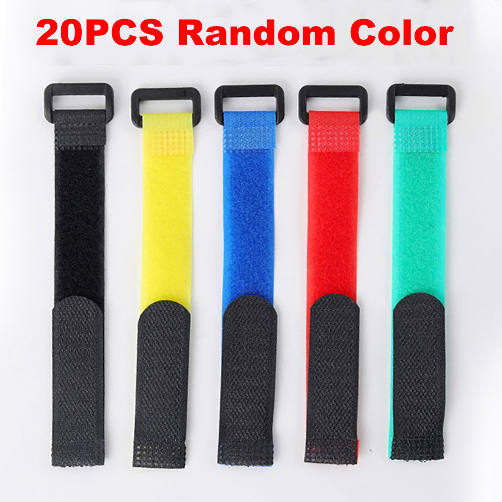 10/20pcs Fishing Rod Tie Strap Holder Strap Suspenders Fastener Hook Loop Cable Cord Tie Belt Fixed Tackle Box Accessories: Golden