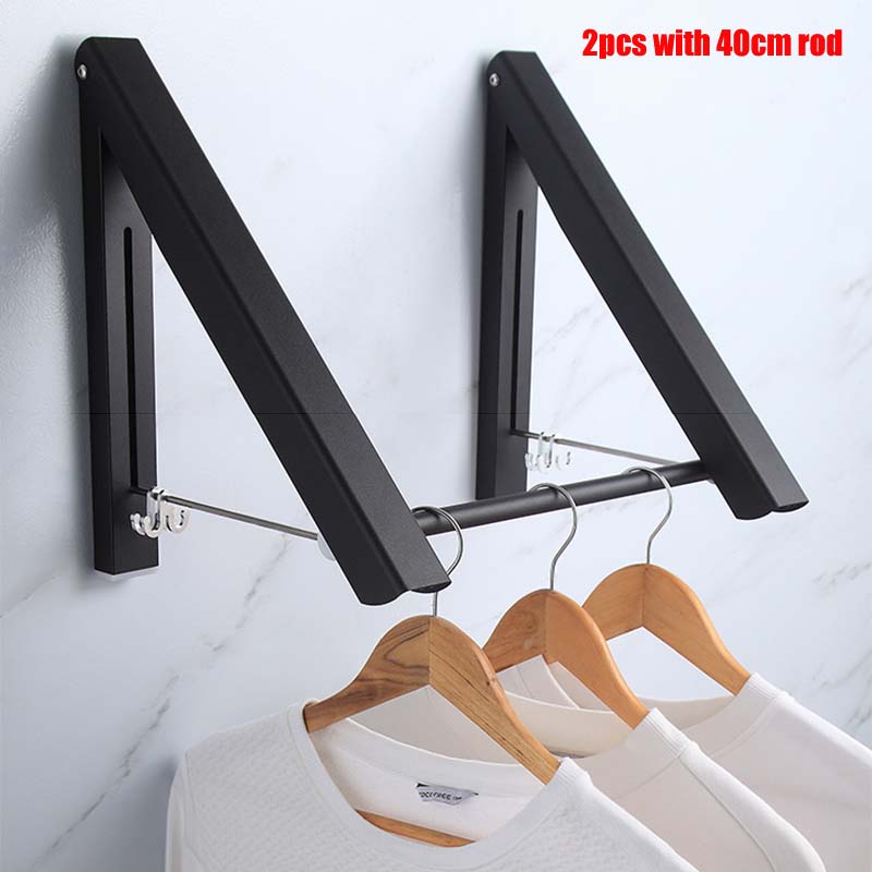 Clothes Drying Rack Wall Mounted Drying rack for Drying Clothes Aluminum Foldable Space Saving Clothes Hanger: light green