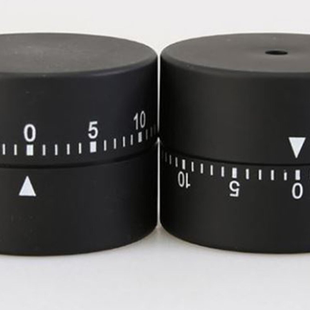 Cylindrisk form mekanisk rotera timer matlagning nedräkningstimer manuell tidtagare kök påminnelse frisörtillbehör (svart