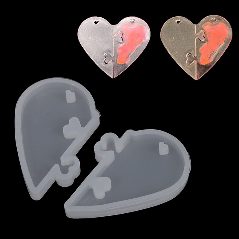 Molde de silicona líquida para hacer joyas, abalorios de resina UV, corazón de amor, moldes para colgantes, bricolaje, decoración, joyería, 1 Uds.