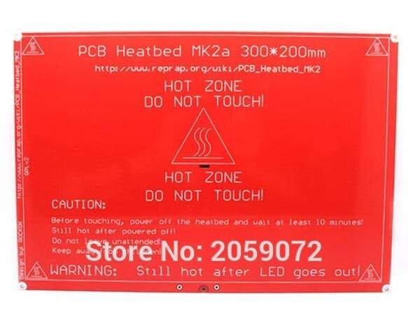 Reprap 3d-printer PCB Heatbed MK2a Verwarmd Bed Plate Voor Prusa & Mendel, Red-300x200mm