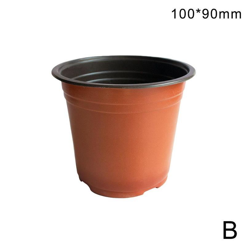 1pc Flower Pot Plastic Plant Pots Desktop Potted Green Plant Garden Soft Nursery Flowerpot Home Vegetation Tools: B