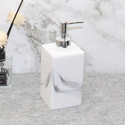 500ml marmor tekstur harpiks sæbedispenser til bad imitation jade guld sølv presning essens lotion flaske til bathrom: B