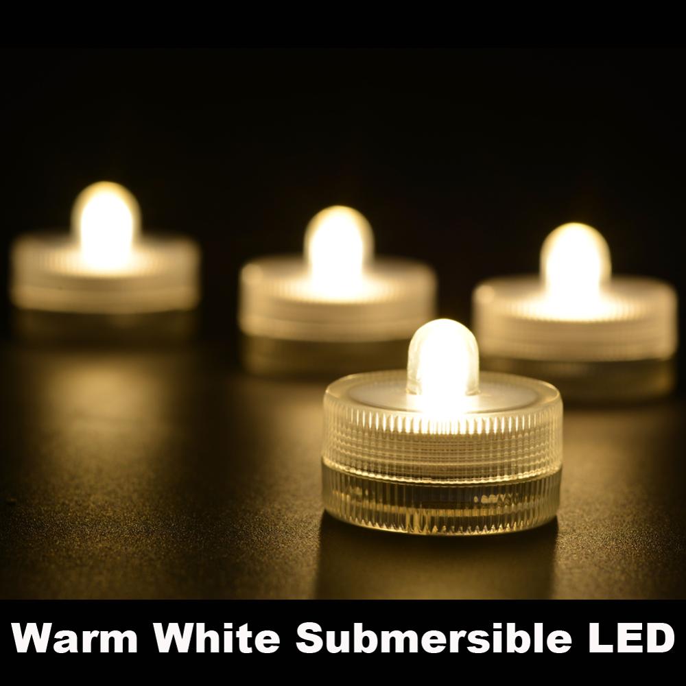 Kitosun 24pcs Waterproof Underwater Battery Powered Submersible LED Tea Lights Candle for Wedding Party Halloween