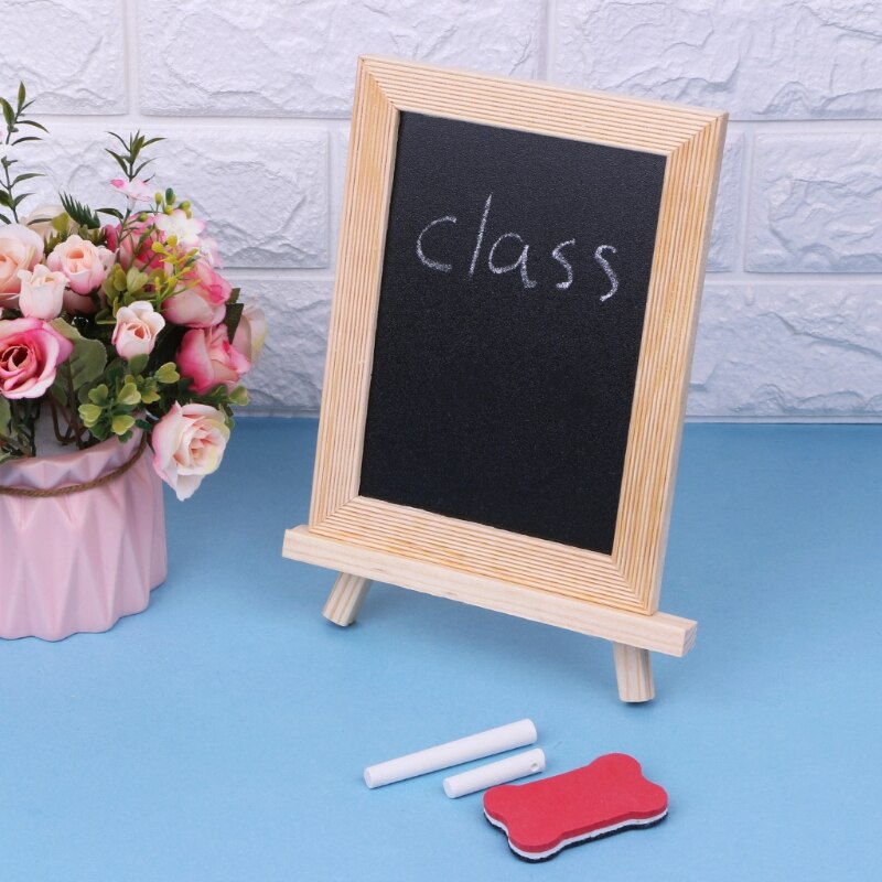 Wood Frame Desktop White Whiteboard Children Kids Toy Chalk Wipe Board P9YA