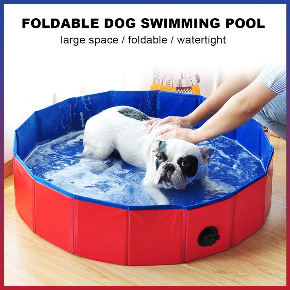 Multi-Use PVC Dog Bath Pool Pet Air Inflation Folding Swimming Pool Bathtub Dogs Pet Bathing Washer Tub Tough Portable Bath Tubs