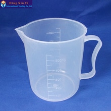 1PC 500ml Clear White Plastic lab Measuring Cup Beaker with handle for Lab Kitchen