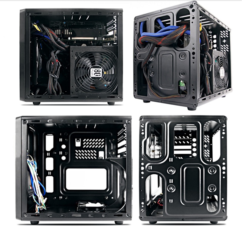 1pcs Micro-ATX MATX ITX Case /Desktop computer Mini Host Chassis ITX Desktop game small Case