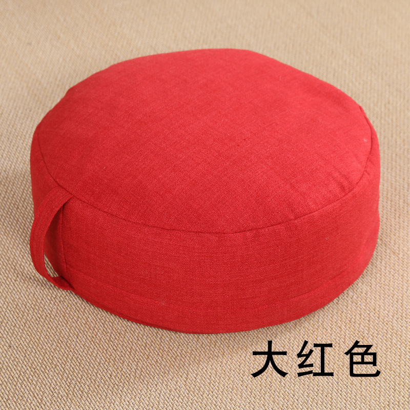 Coussin de siège rond Tatami lavable , épais, Futon, pour Table à thé, balcon, salon, baie vitrée: red 40x40x14cm