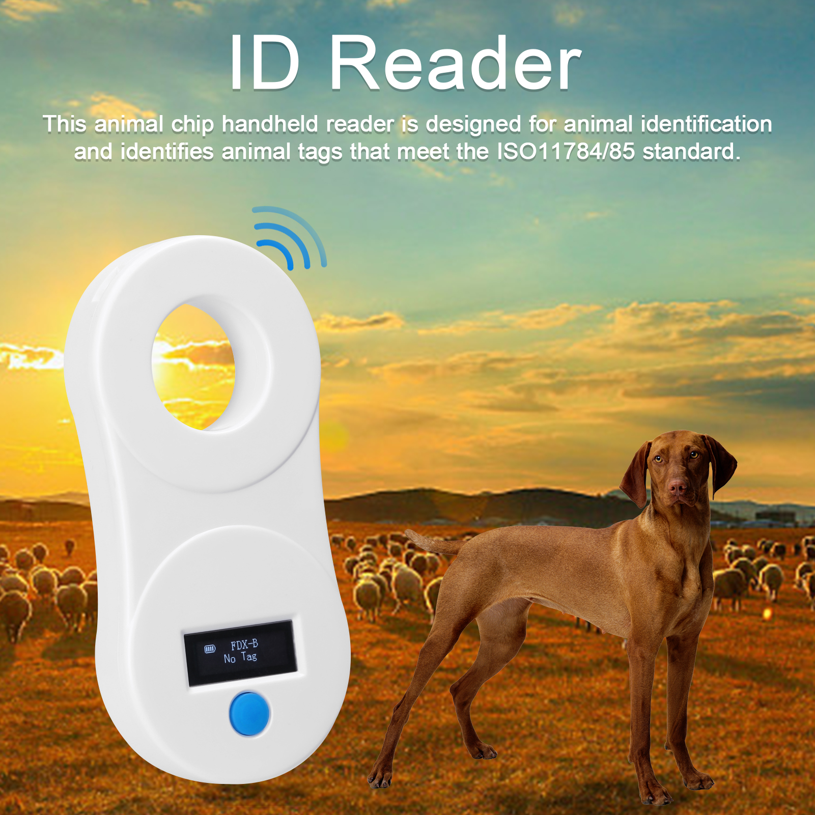 134.2KHz Animal Chip Scanner Animal Chip Scanning Tool Poultry Pet Management Chip Scanner OLED Display Animal Identification