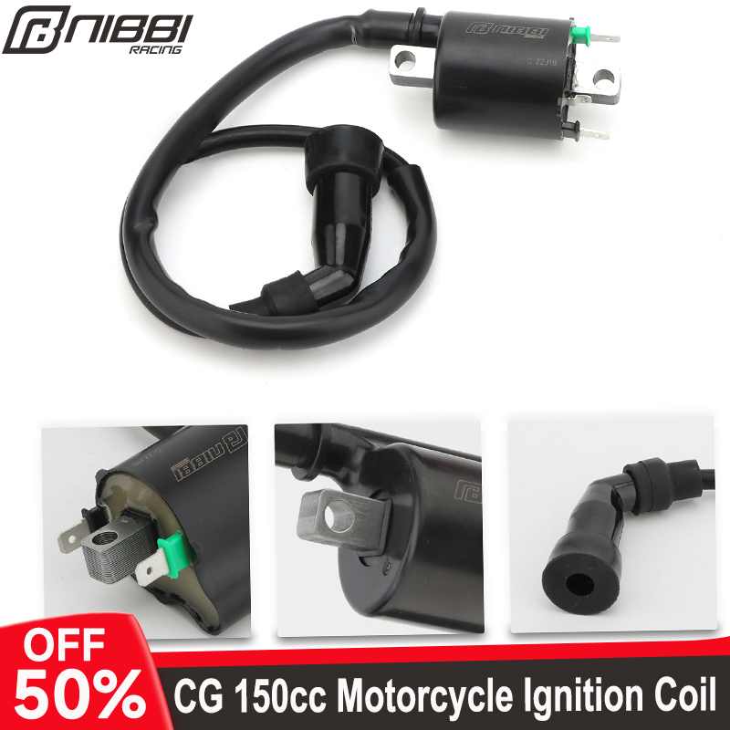 Bobina de ignição nibbi, bobina de ignição de desempenho de alta pressão para honda cg 125cc 150cc 170cc 200cc 250cc peças de motor de motocicleta