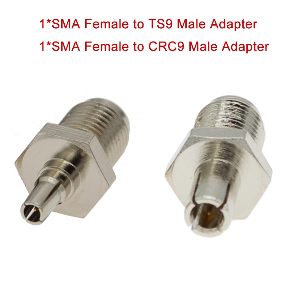 Adaptateur Coaxial RF SMA vers connecteur Coaxial TS9/CRC9, Jack femelle SMA vers fiche mâle TS9/CRC9, argent nickelé, 2 pièces/lot: Mix TS9 CRC9