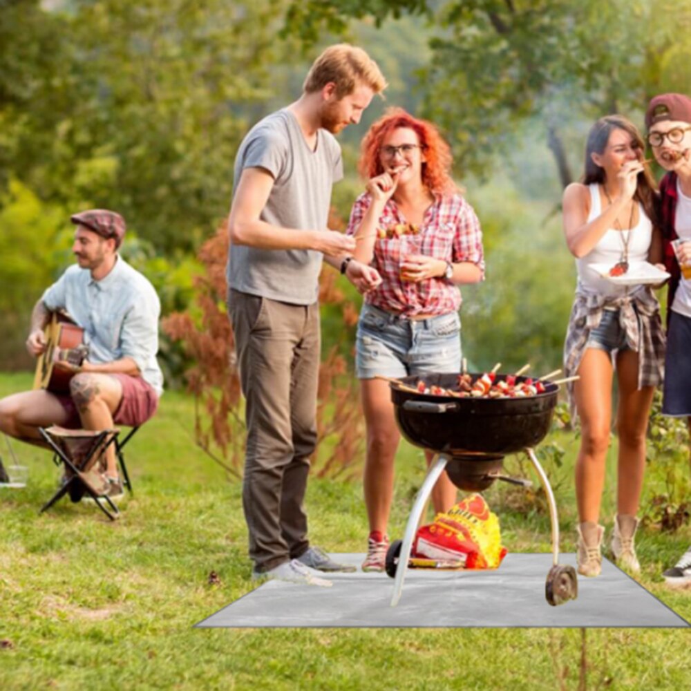BBQ Grill Mat Flame Retardant Anti Skid Pad Fire Pit Mat Suitable for Ground Terrace Deck Lawn Fireplace Outdoor Activities