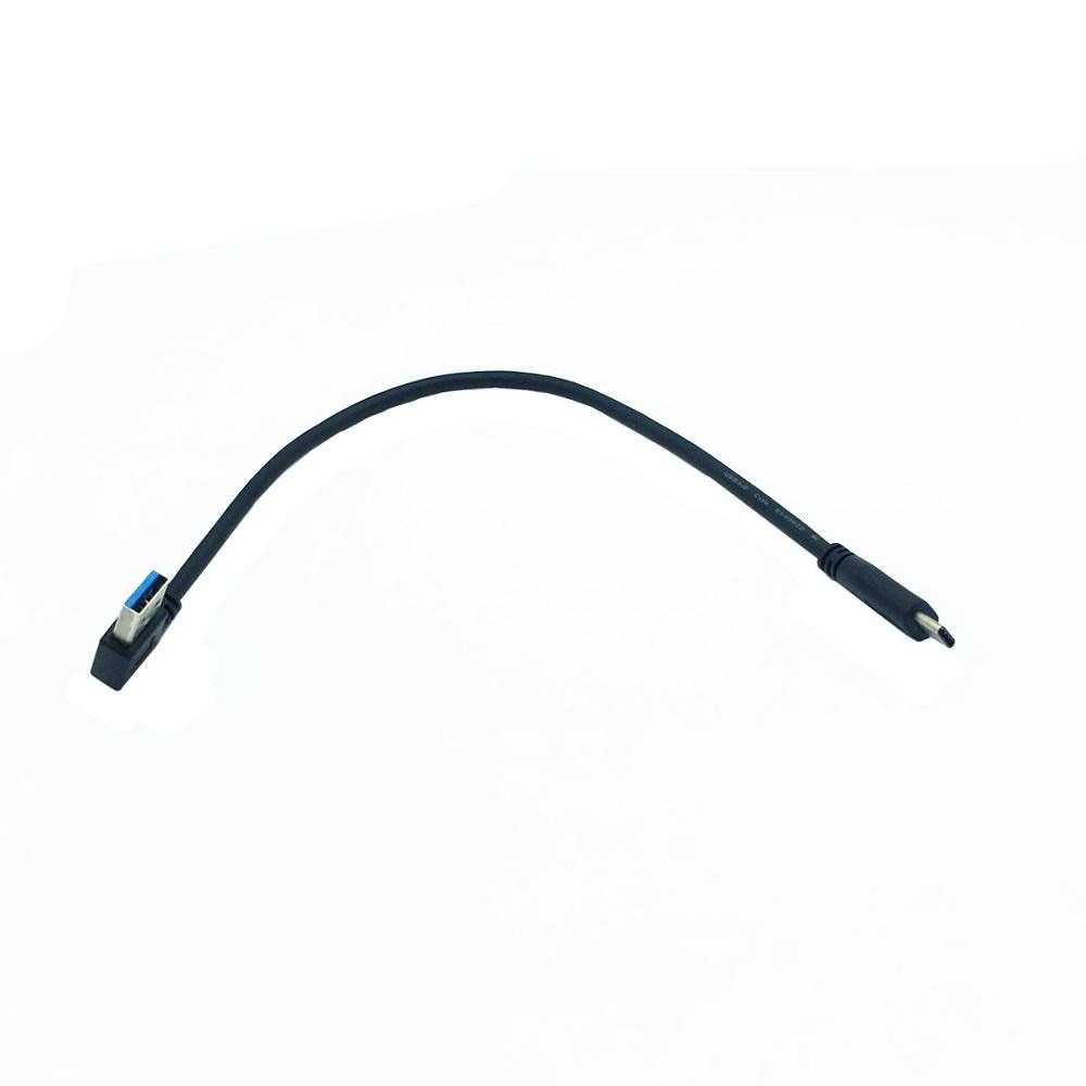 90 graden Haakse USB 3.0 (Type A) Male naar USB3.1 (Type-C) mannelijke USB Data Sync & Charge Kabel Connector (Zwart) 0.25 m;