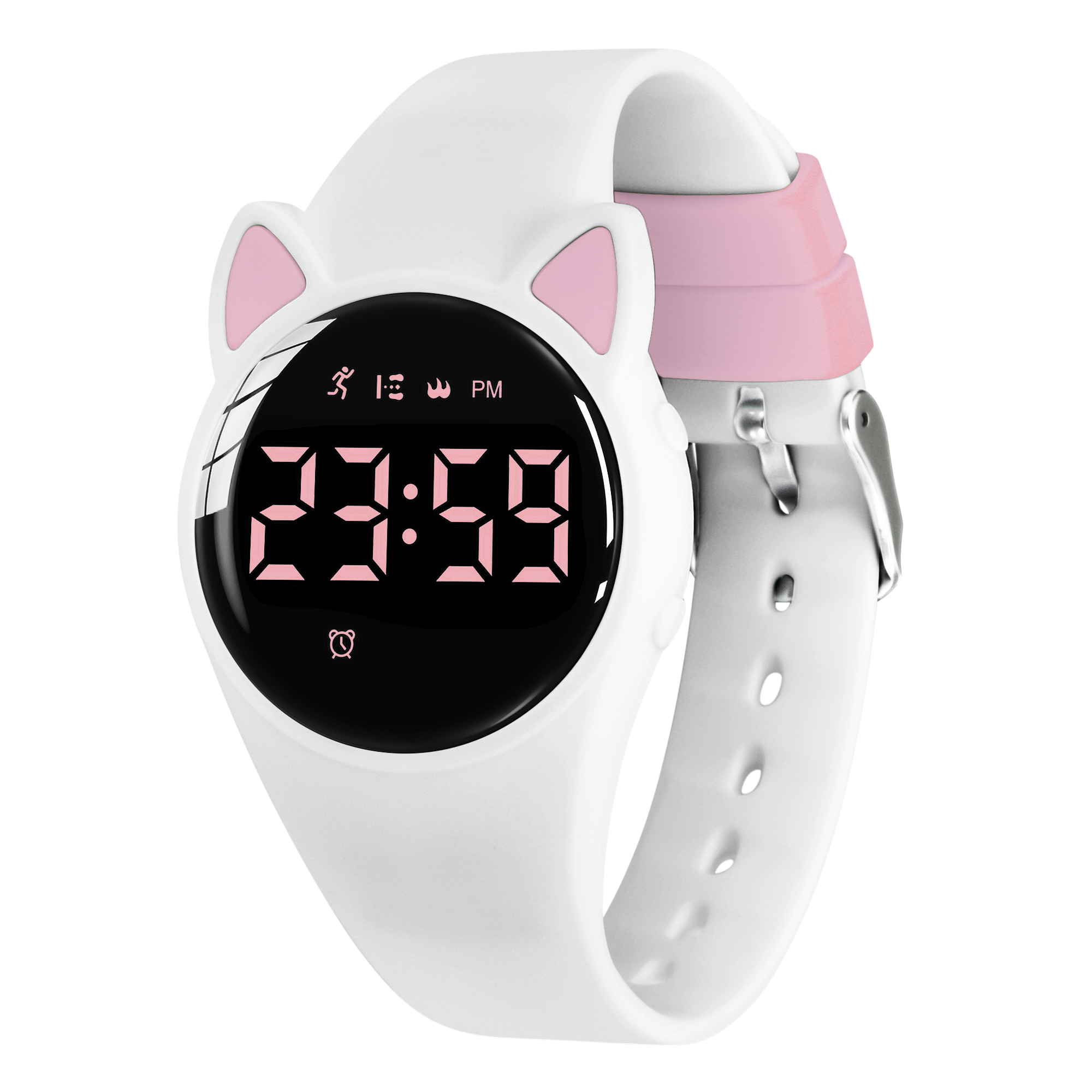 Kids Fitness Watch Digital Activity Tracker Watch for Kids Ages 3-12 Non-Bluetooth Alarm Count Steps Wrist Watch for Kids: Dark pink