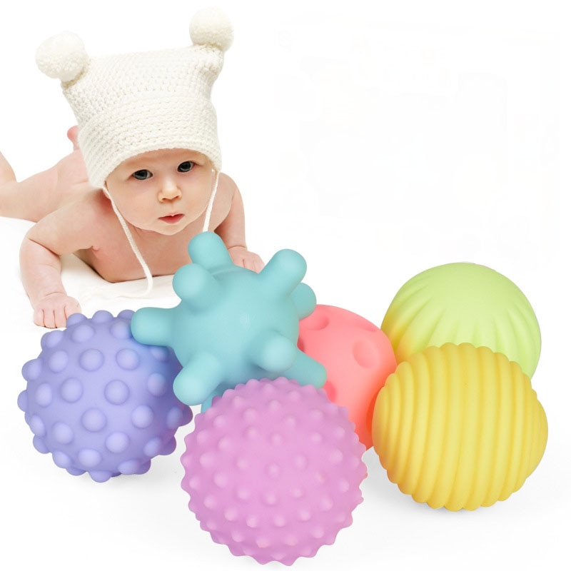 Baby Speelgoed Vroege Onderwijs Puzzel Multi-Textuur Zachte Rubberen Hand Bal 6 Sets Van Tactiele Zintuiglijke Massage Bal Baby ontwikkeling