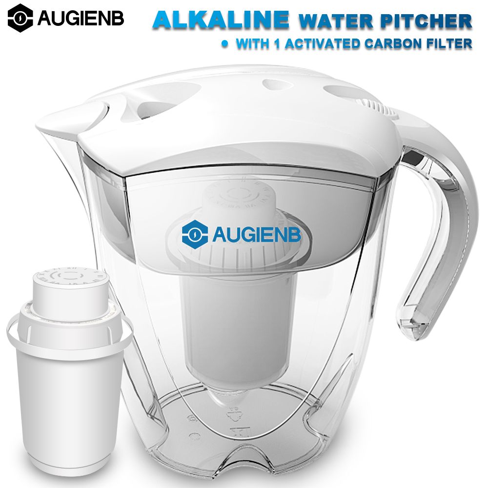 AUGIENB, jarra de agua alcalina, ionizador, filtros de larga duración, sistema purificador de filtro de agua, sistema de filtración, alcalino de alto pH, 3.5L