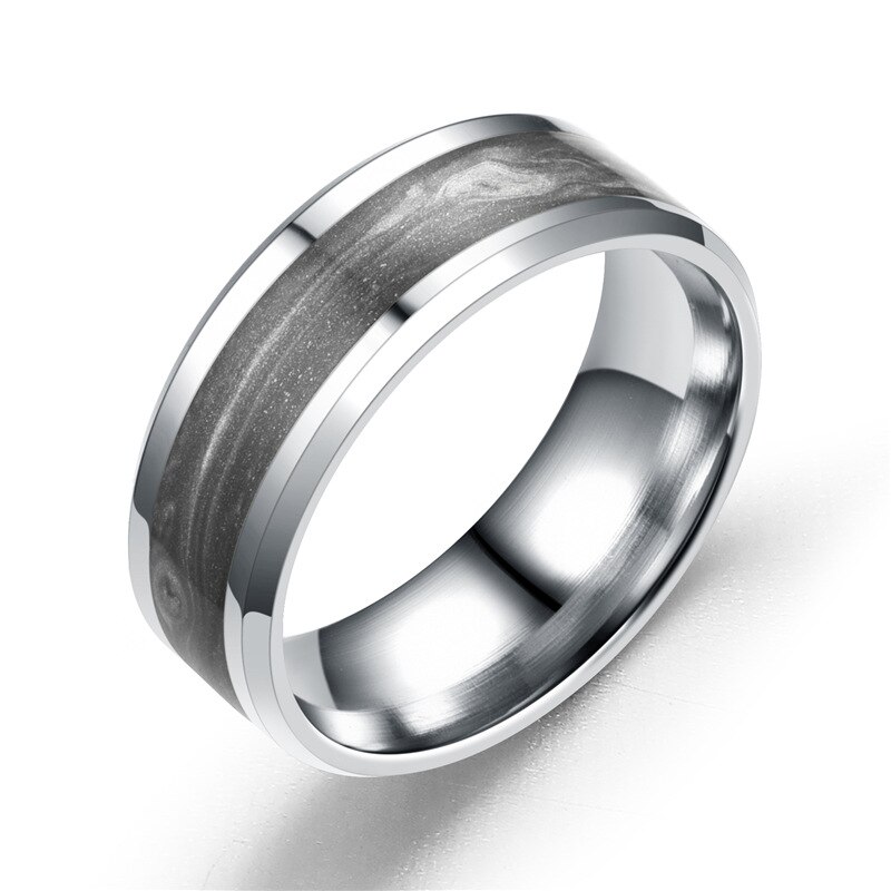 8Mm Rvs Emaille Ring Mannen Sieraden Roestvrij Stalen Ring Ring Mannen En Vrouwen: 6