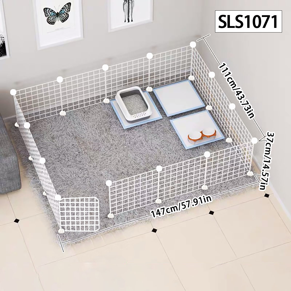 Stylo pour chien clôture intérieure petit chien moyen Teddy maison isolation porte clôture garde-corps pour animaux de compagnie chat cage lapin cage: Bleu