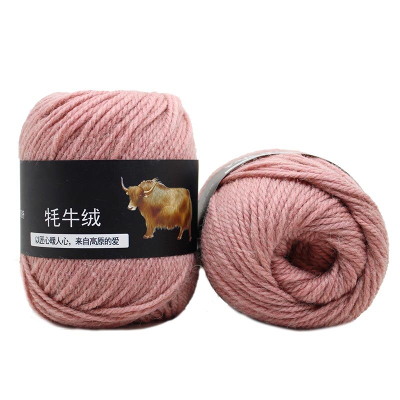 100g virkat garn multicolor handstickning tillbehör mångsidig mjuk tröja mössa halsduk linje färgad längd 300m: Mörkrosa