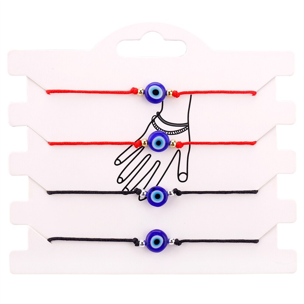 Classic Amulet Evil Nazar Eye Charm Bracelet Red Black String Rope Braided Friendship Bracelets for Women Statement Jewelry: B2802